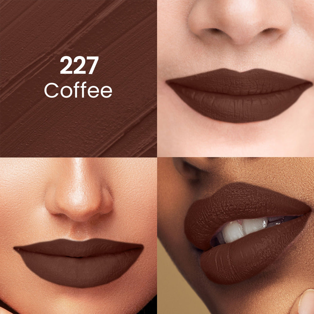 Swiss Beauty Pure Matte Lipstick , Non-Drying, Smooth Glide, Long Lasting - 227 Coffee - Distacart