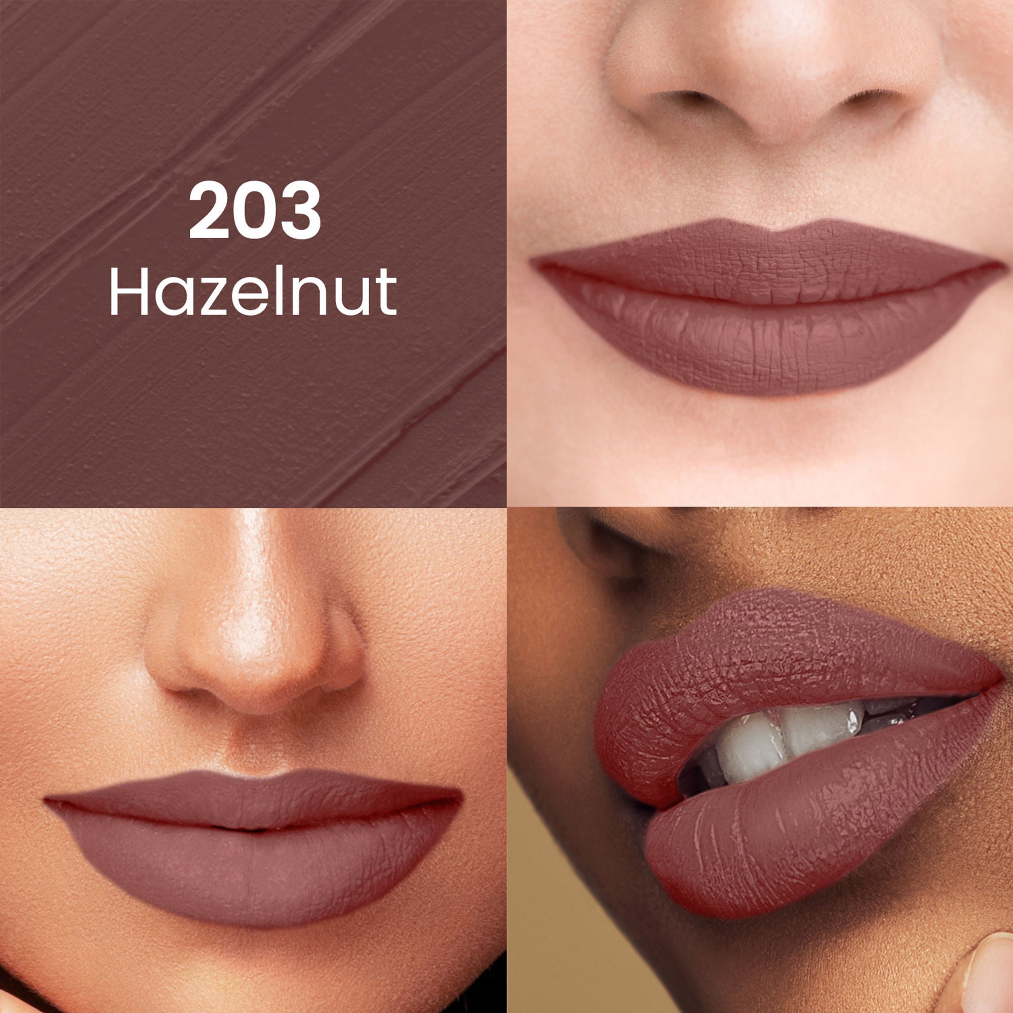 Swiss Beauty Pure Matte Lipstick , Non-Drying, Smooth Glide, Long Lasting - 203 Hazelnut - Distacart