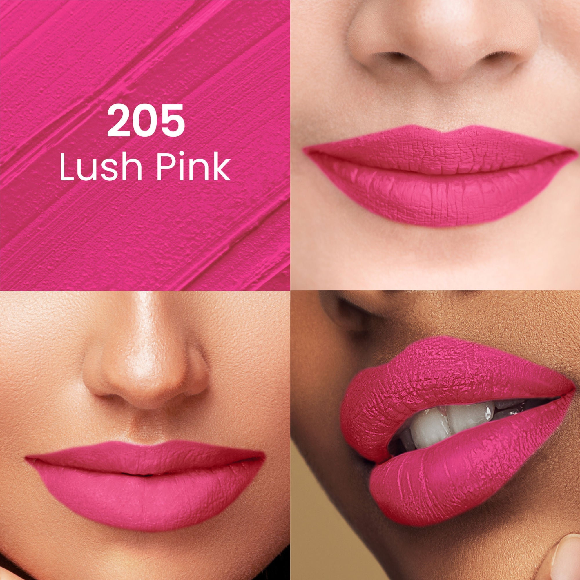 Swiss Beauty Pure Matte Lipstick , Non-Drying, Smooth Glide, Long Lasting - 205 Lush Pink - Distacart