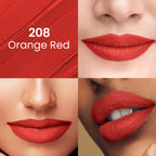 Swiss Beauty Pure Matte Lipstick , Non-Drying, Smooth Glide, Long Lasting - 208 Orange Red - Distacart