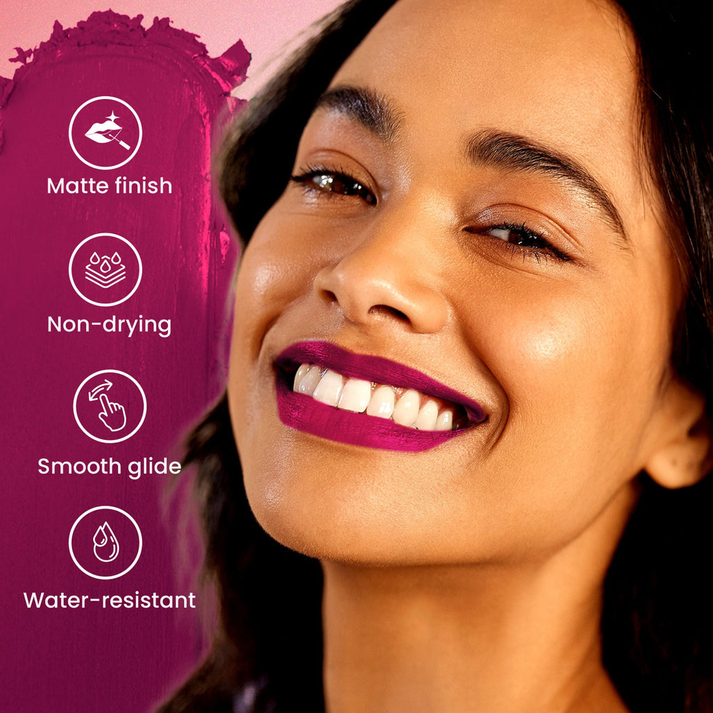 Swiss Beauty Pure Matte Lipstick , Non-Drying, Smooth Glide, Long Lasting - 211 Magic Maroon - Distacart