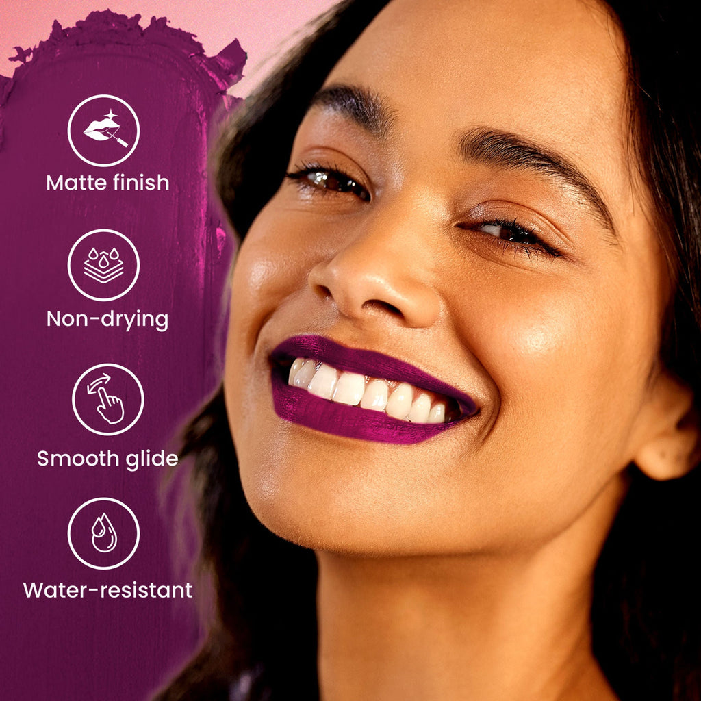 Swiss Beauty Pure Matte Lipstick , Non-Drying, Smooth Glide, Long Lasting - 212 Berry - Distacart