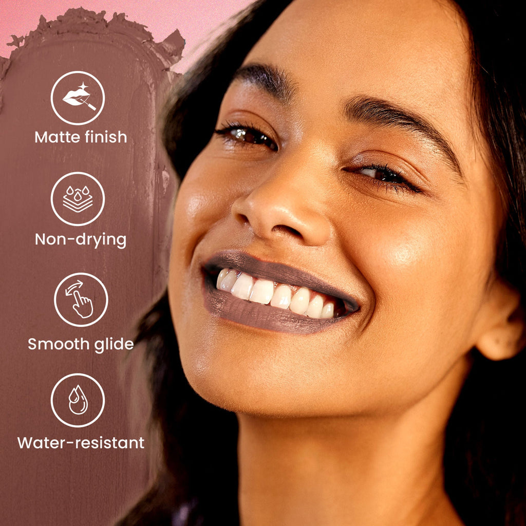 Swiss Beauty Pure Matte Lipstick , Non-Drying, Smooth Glide, Long Lasting - 214 Caramel - Distacart