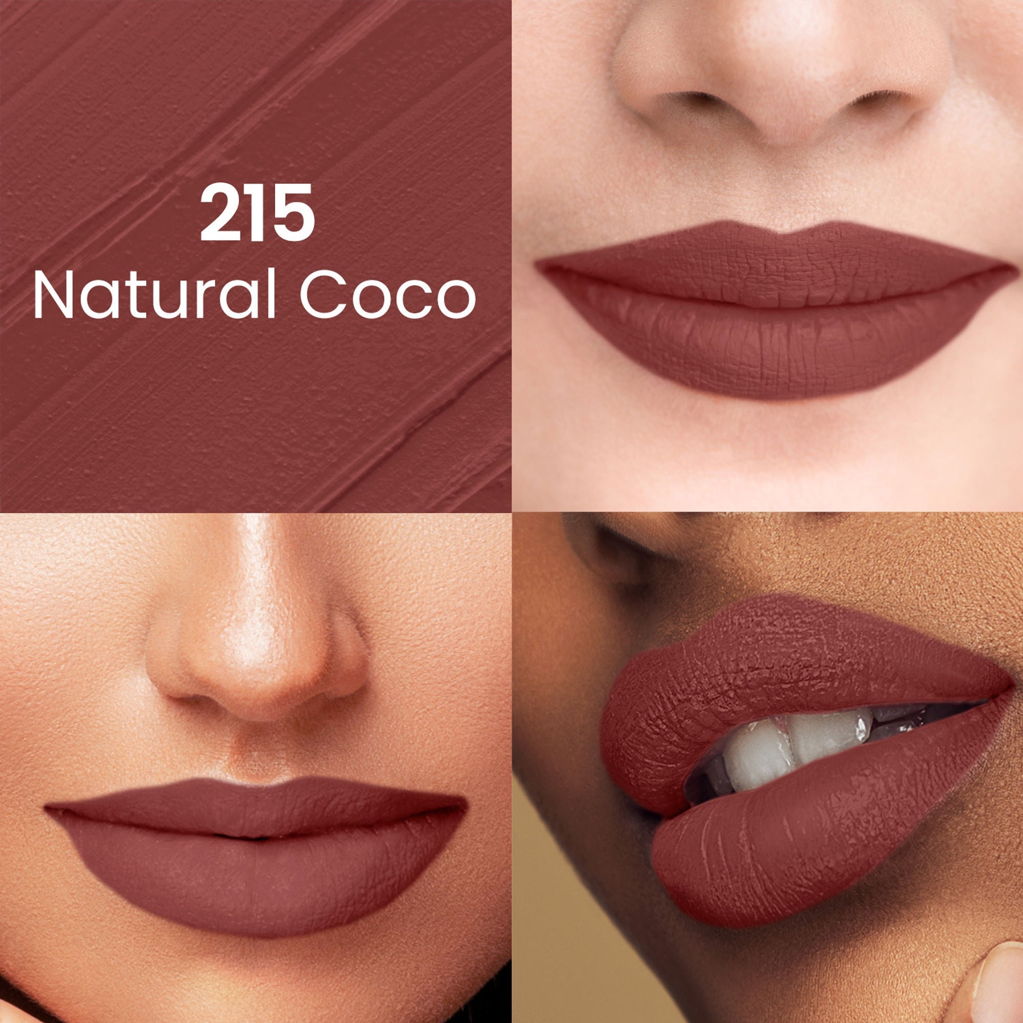 Swiss Beauty Pure Matte Lipstick , Non-Drying, Smooth Glide, Long Lasting - N215 Natural Coco - Distacart