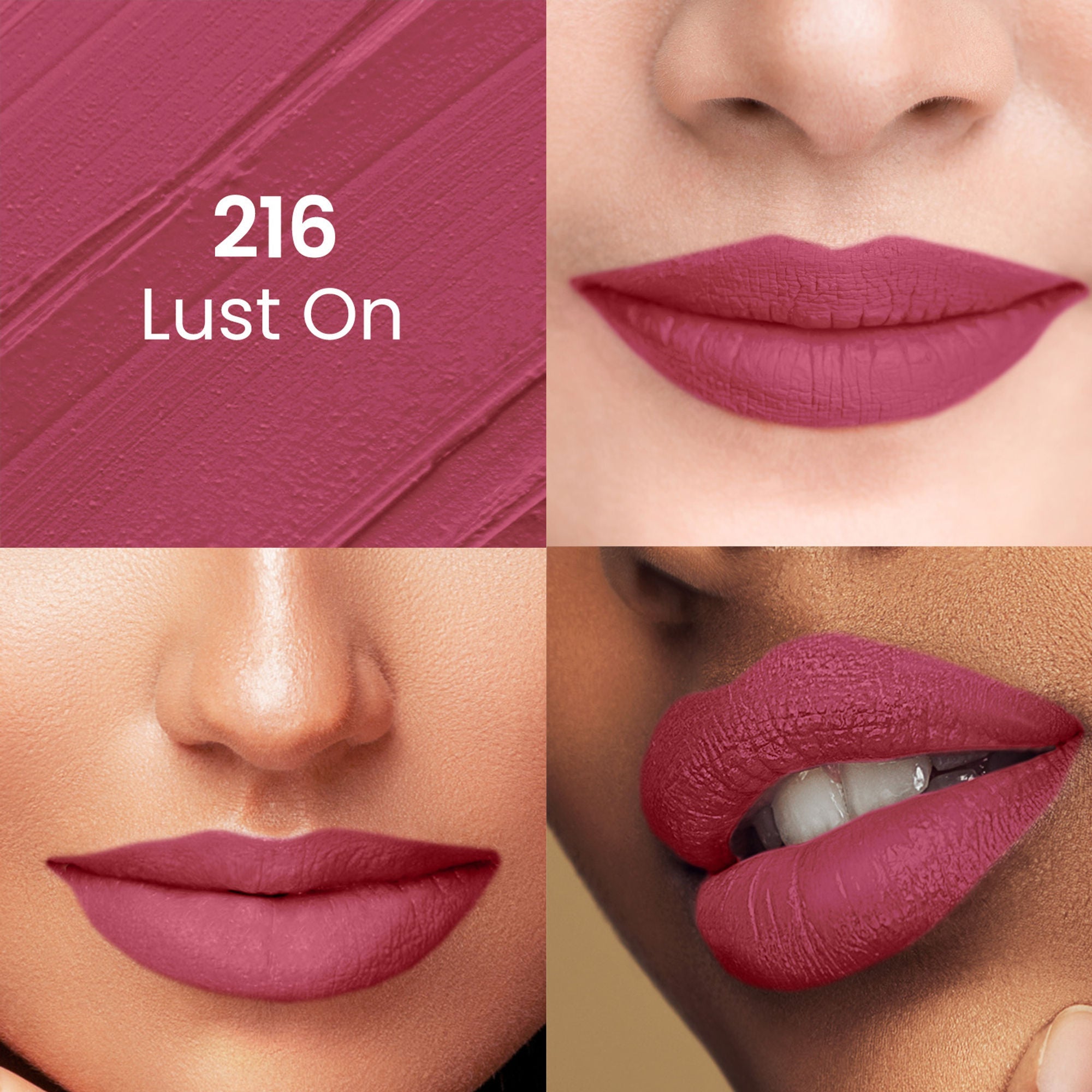 Swiss Beauty Pure Matte Lipstick , Non-Drying, Smooth Glide, Long Lasting - 216 Lust On - Distacart