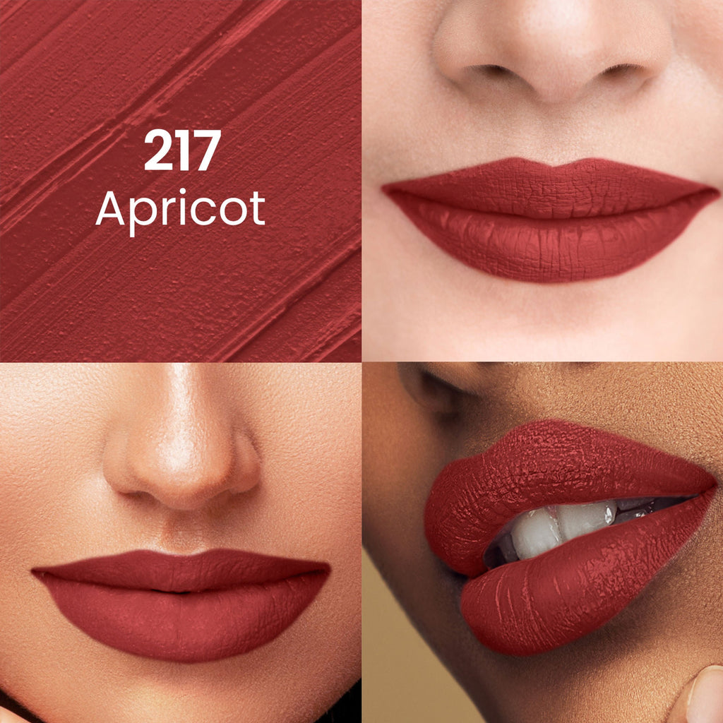 Swiss Beauty Pure Matte Lipstick , Non-Drying, Smooth Glide, Long Lasting - 217 Apricot - Distacart