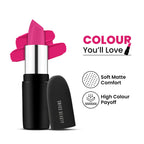 Swiss Beauty Pure Matte Lipstick , Non-Drying, Smooth Glide, Long Lasting - 218 Pixie Pink