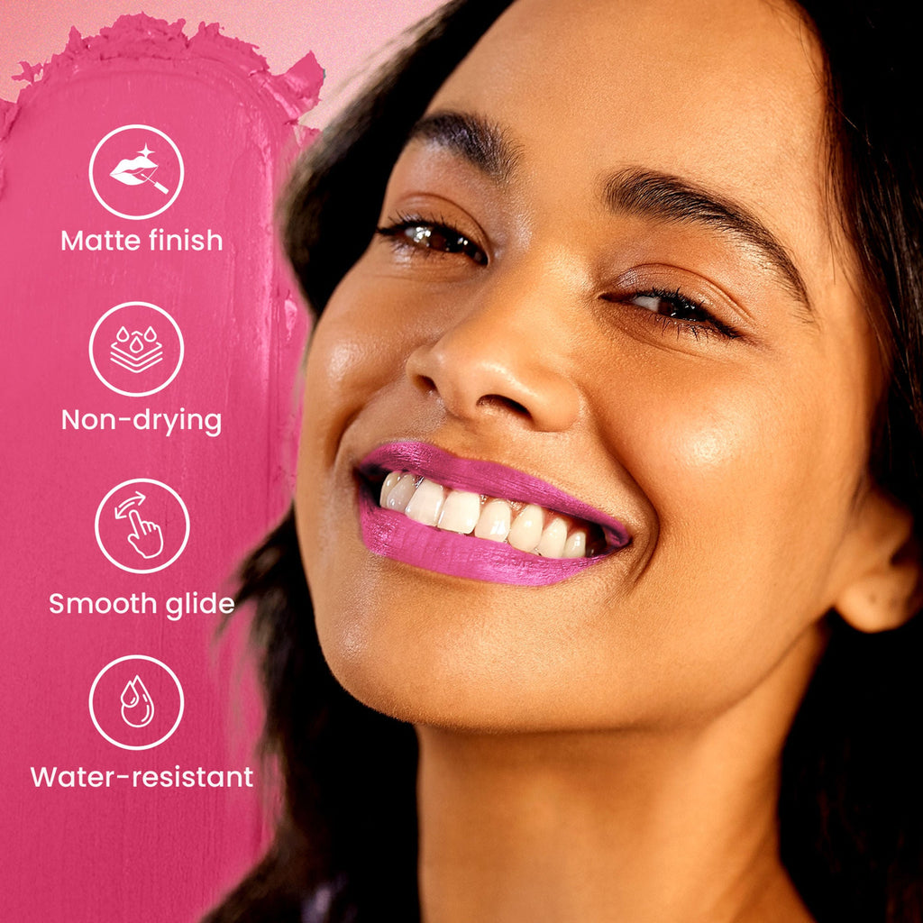 Swiss Beauty Pure Matte Lipstick , Non-Drying, Smooth Glide, Long Lasting - 218 Pixie Pink - Distacart