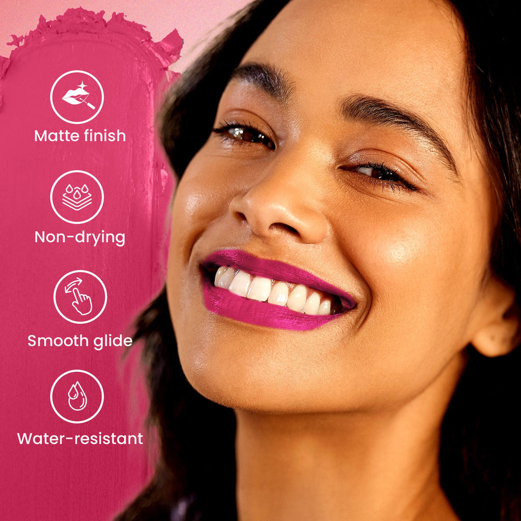 Swiss Beauty Pure Matte Lipstick , Non-Drying, Smooth Glide, Long Lasting - 219 Hot Pink - Distacart