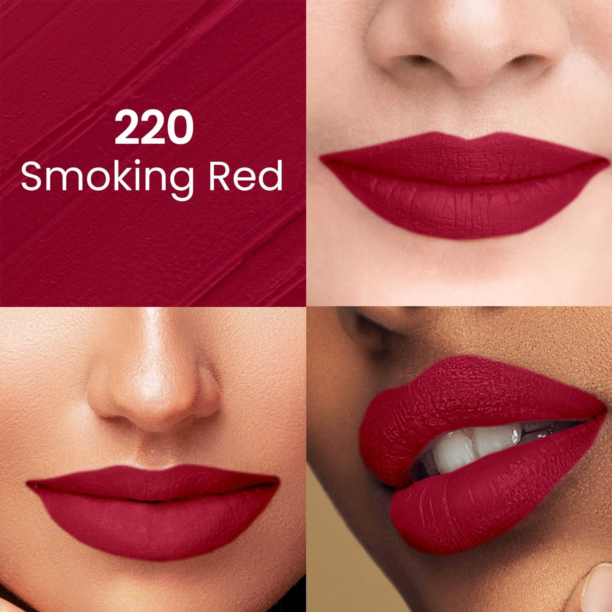 Swiss Beauty Pure Matte Lipstick , Non-Drying, Smooth Glide, Long Lasting - 220 Smoking Red - Distacart