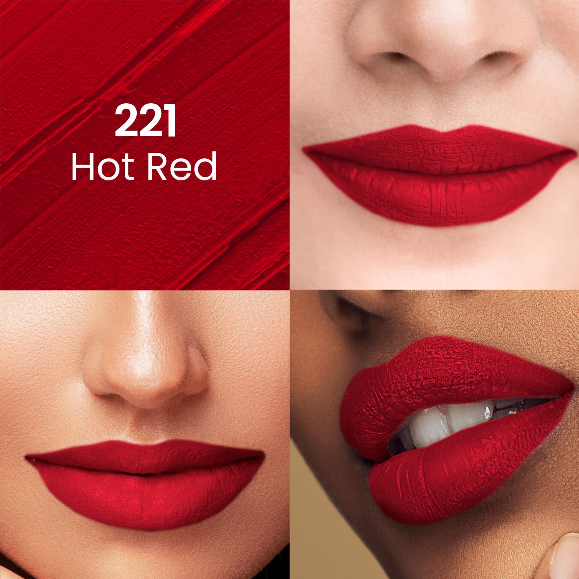 Swiss Beauty Pure Matte Lipstick , Non-Drying, Smooth Glide, Long Lasting - 221 Hot Red - Distacart