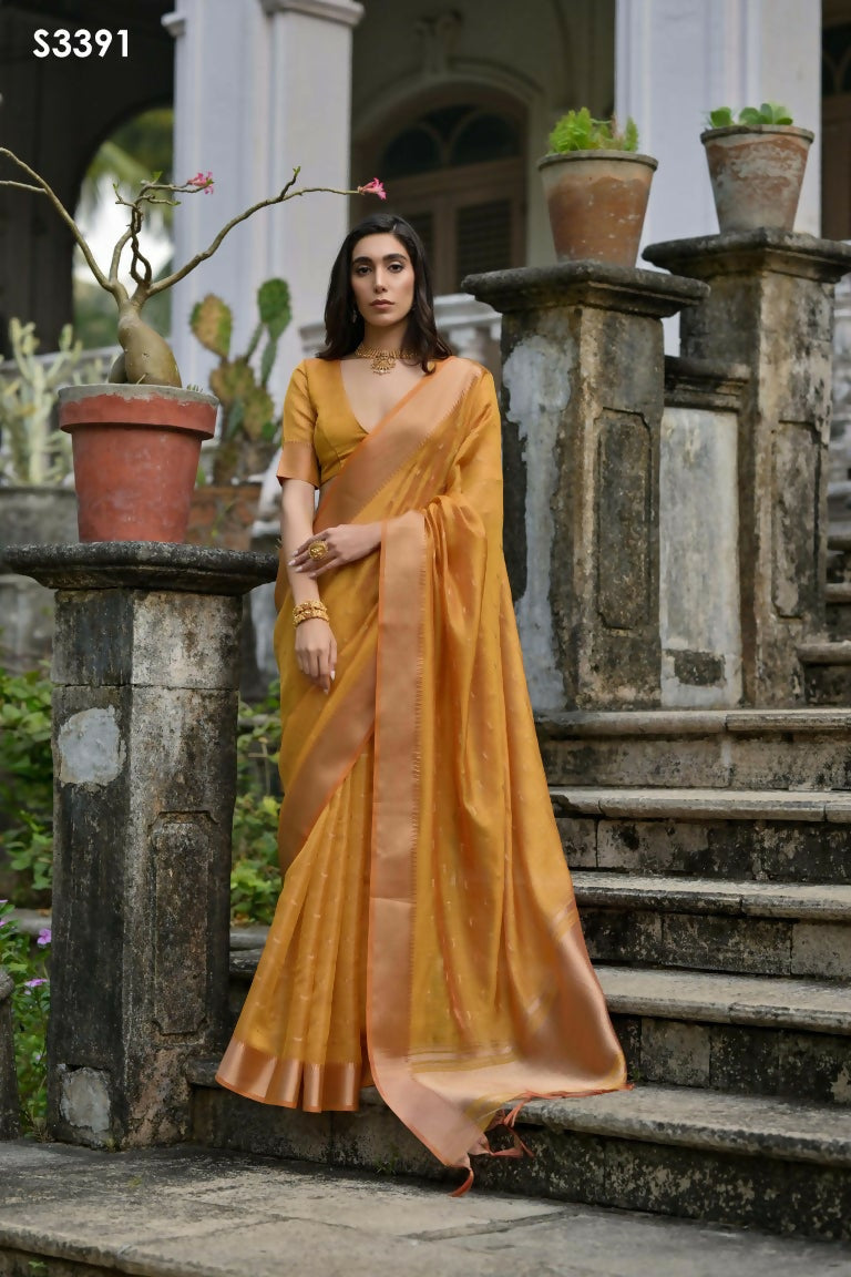 Mustard Kalyani Silk Woven Design Saree - Priyalaxmi