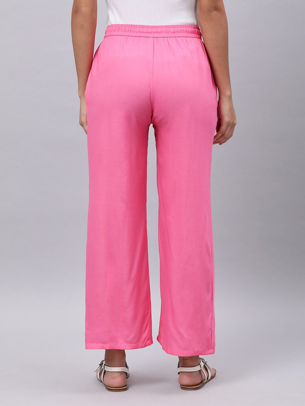 Souchii Women Pink Liva Palazzos - Distacart