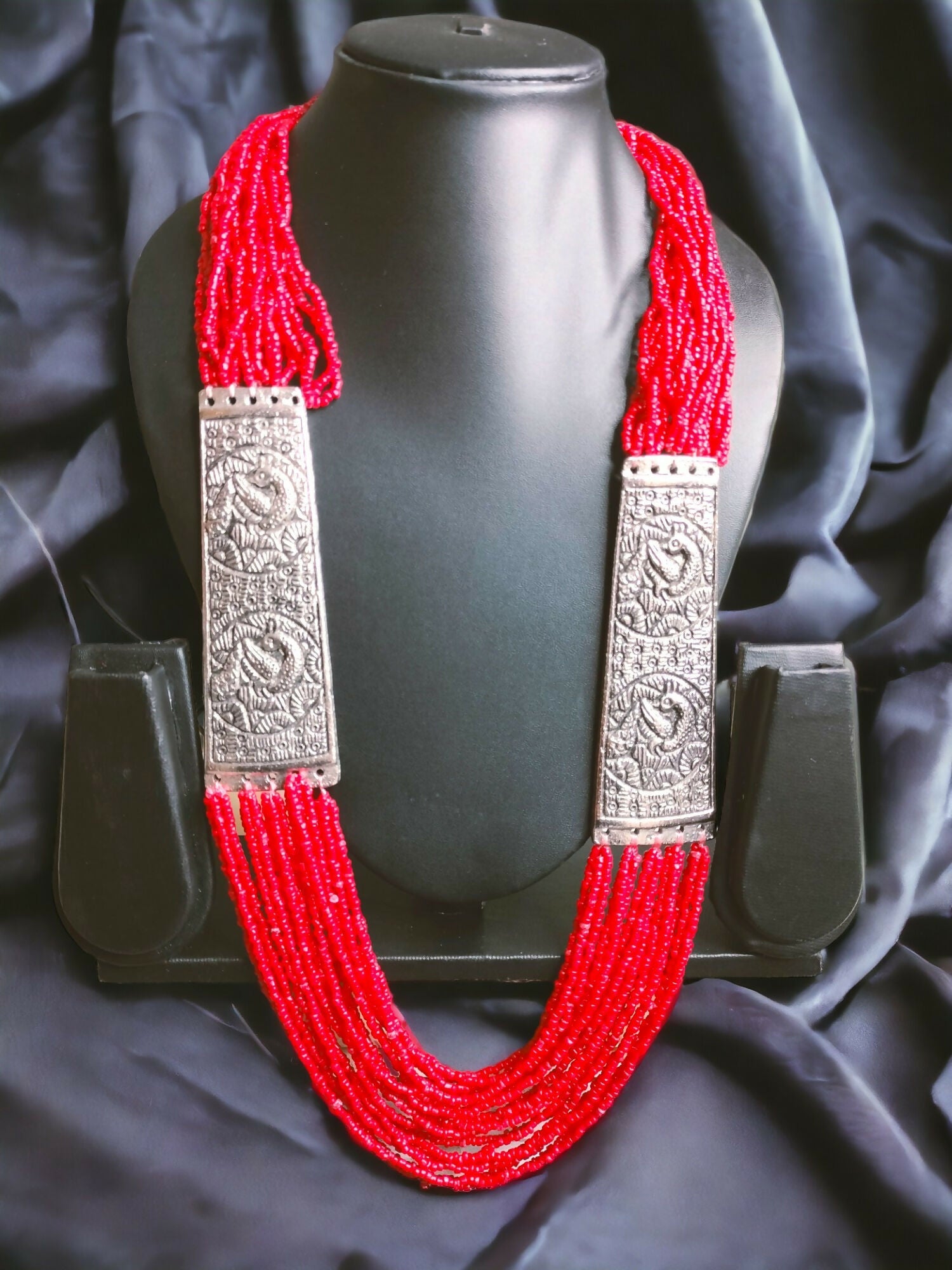 Inhanns Saree Shobha Statement Necklace - Red