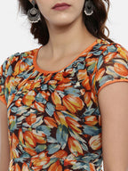 Souchii Black Printed Fit and Flare Dress For Women - Distacart