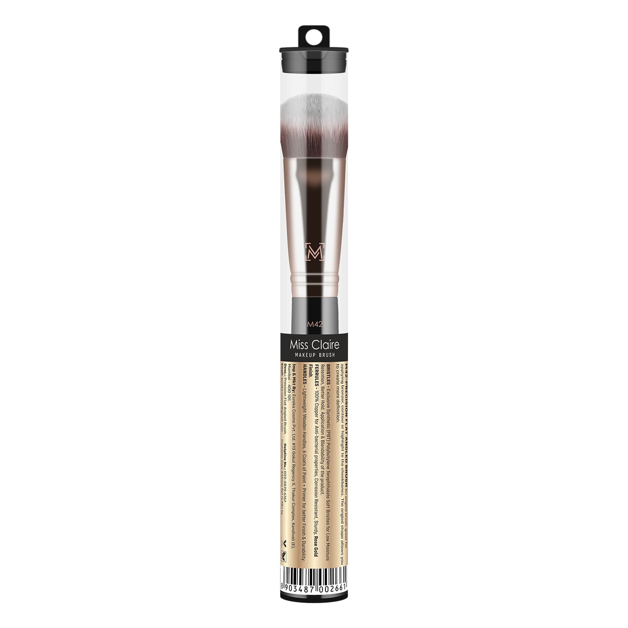 Miss Claire M42 - Precision Flat Angled Brush - Rose Gold