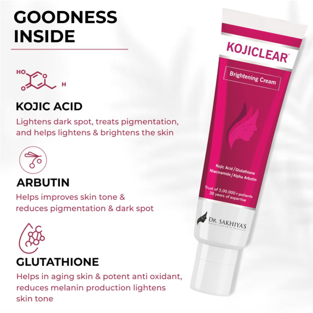 Dr.Sakhiya Kojiclear Whitening Brightening Tan Removal Face Cream with Kojic Acid Glutathione - Distacart