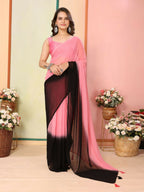 Pink Georgette Pedding Color Printed Ready To Wear Saree - Aalaya
