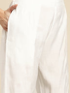 Sangria Ethnic Motifs Yoke Design Regular Thread Work Kurta with Trousers & With Dupatta