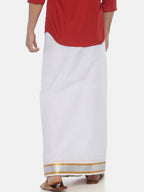 Sethukrishna Men White Solid Double Layer Readymade Pocket Dhoti - Distacart