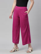 Souchii Purple Knitted Ethnic Palazzos - Distacart