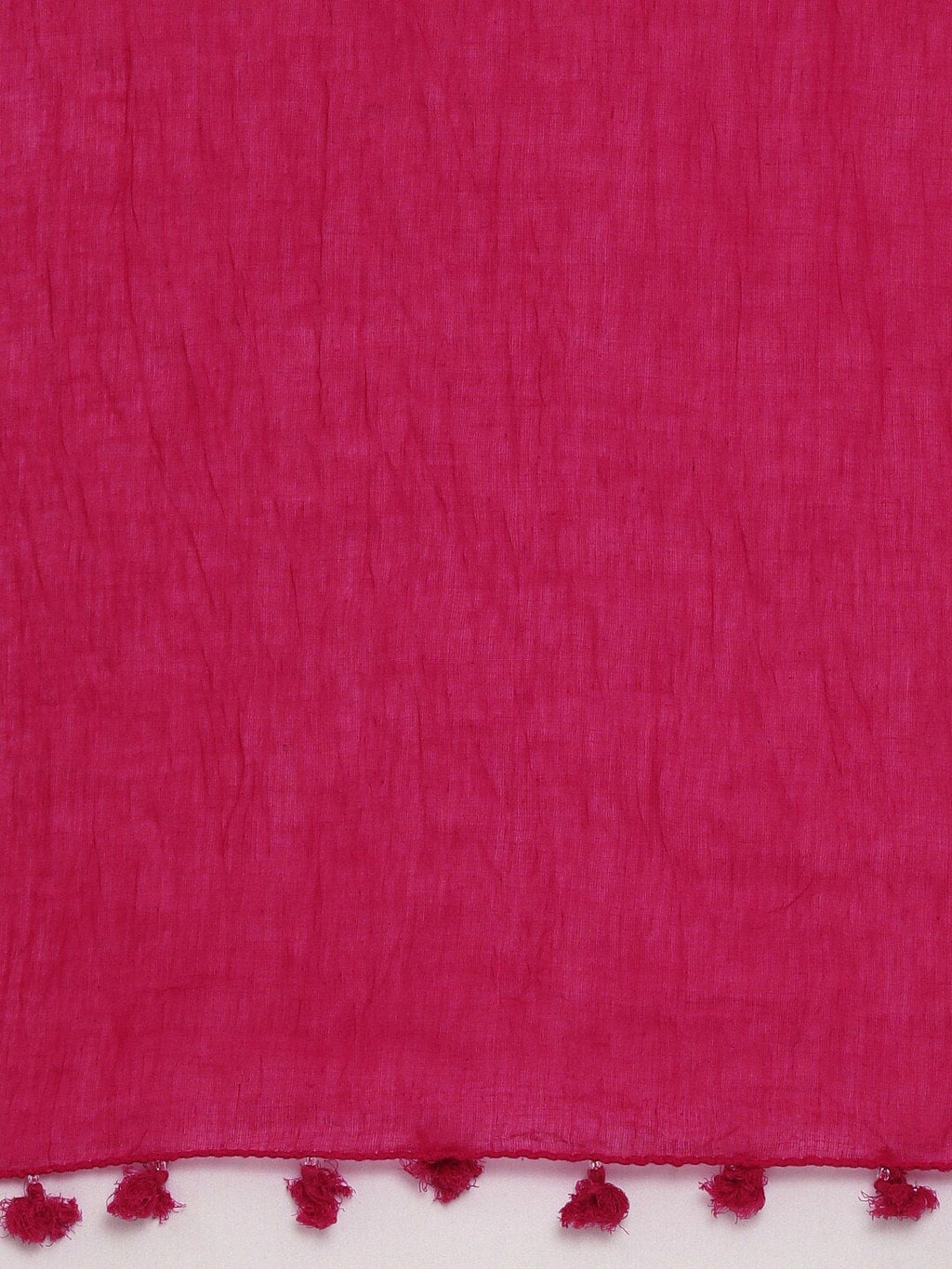 Souchii Pink Solid Tasselled Cotton Dupatta - Distacart