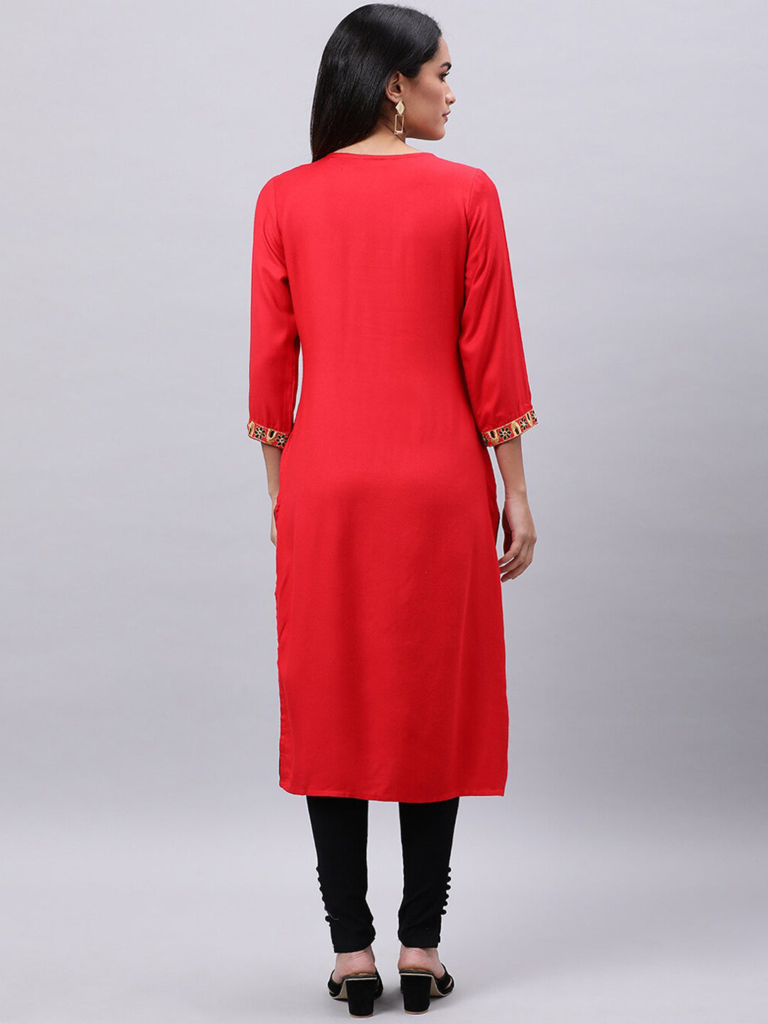 Souchii Women Ethnic Motifs Yoke Design Mirror Work Kurta - Distacart