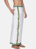 Sethukrishna White Solid Cotton Readymade Dhoti For Men - Distacart