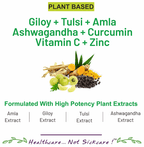 Bliss Welness Giloy + Tulsi + Amla + Ashwagandha + Curcumin Immunity Health Veg Tablet