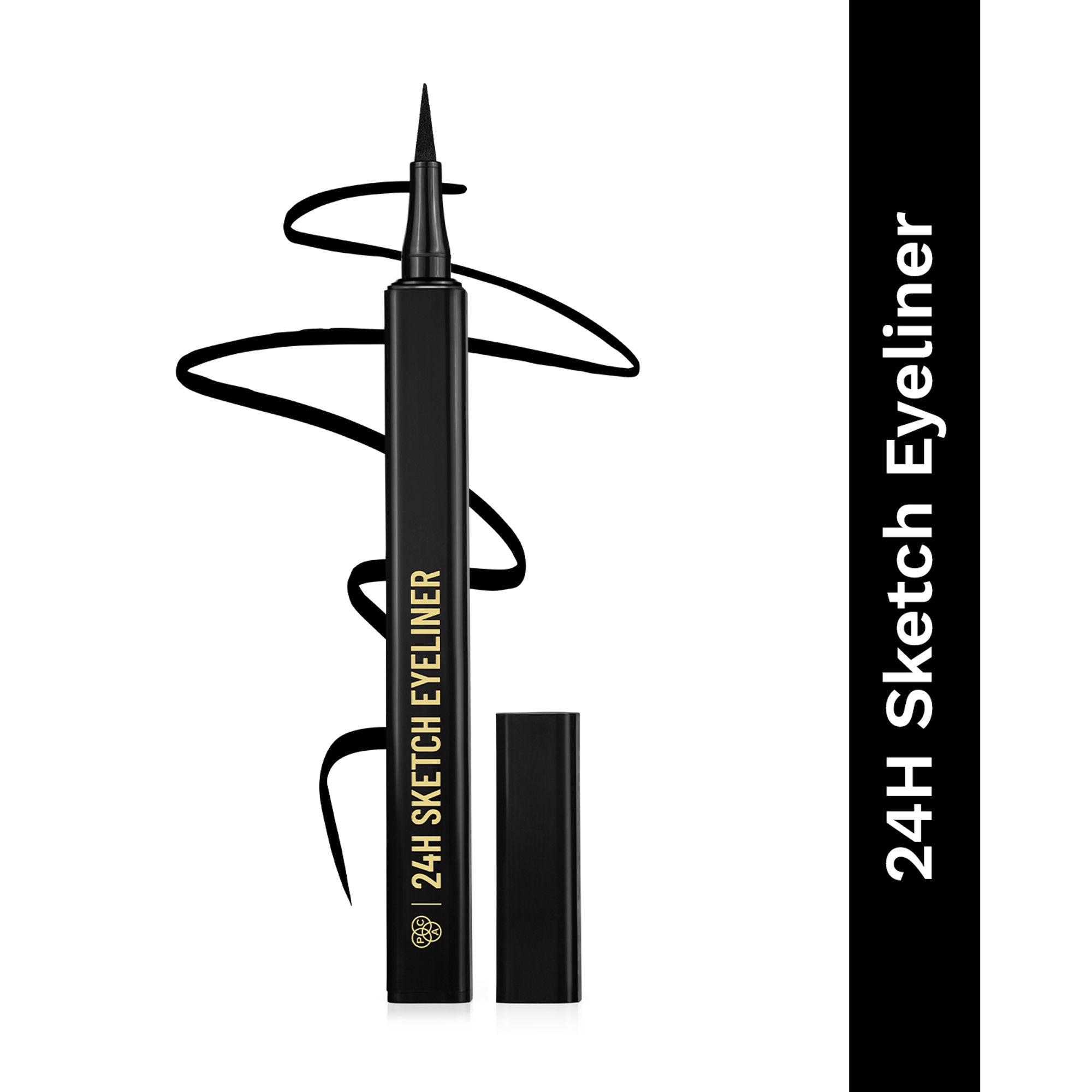 PAC Studio 24H Sketch Eyeliner - 0.2mm Precision Tip, Deep Black Matte Finish, Waterproof & Smudgeproof
