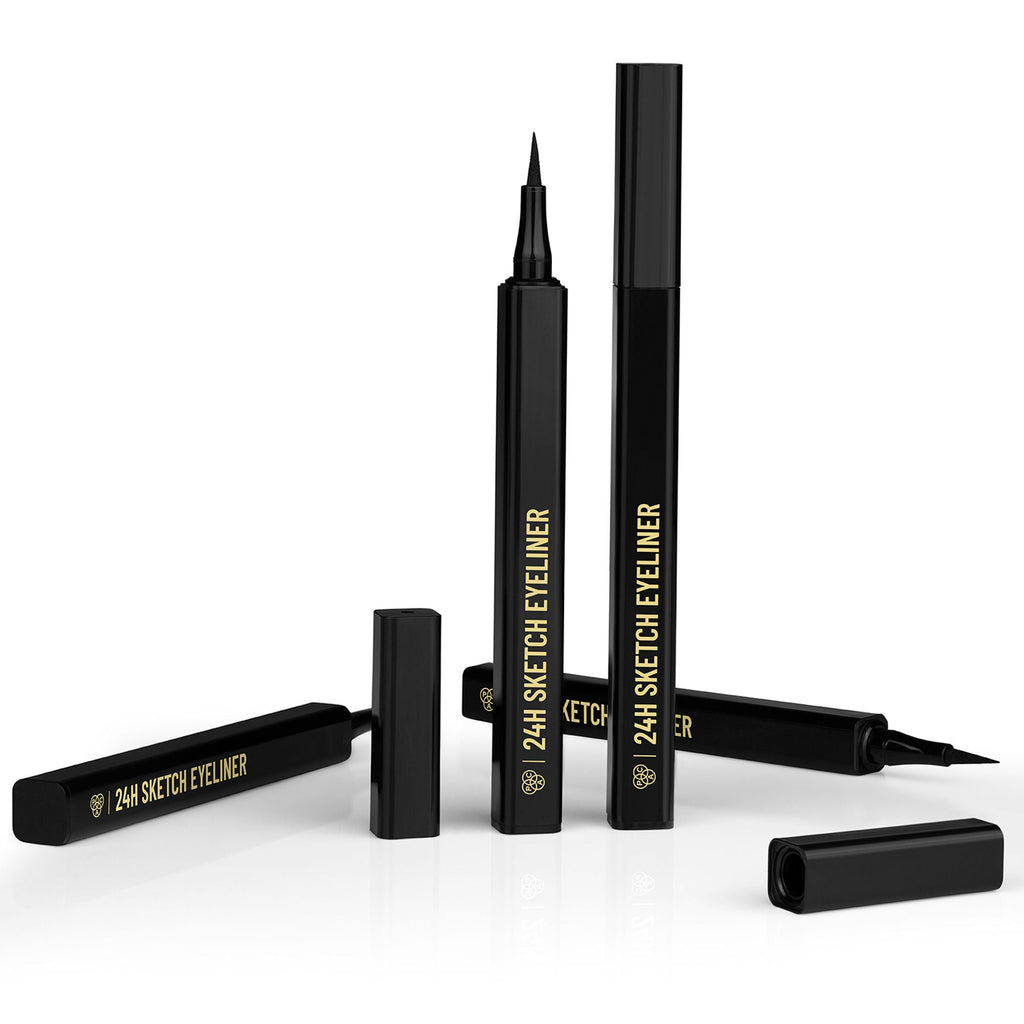 PAC Studio 24H Sketch Eyeliner - 0.2mm Precision Tip, Deep Black Matte Finish, Waterproof & Smudgeproof