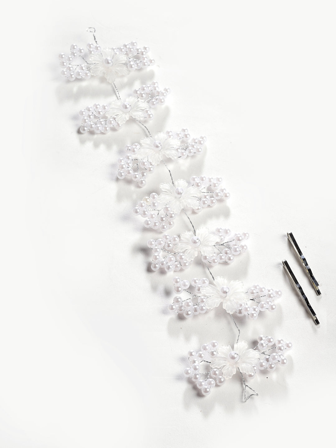 Panash Women Silver-Toned & White Embellished Tiara - Distacart