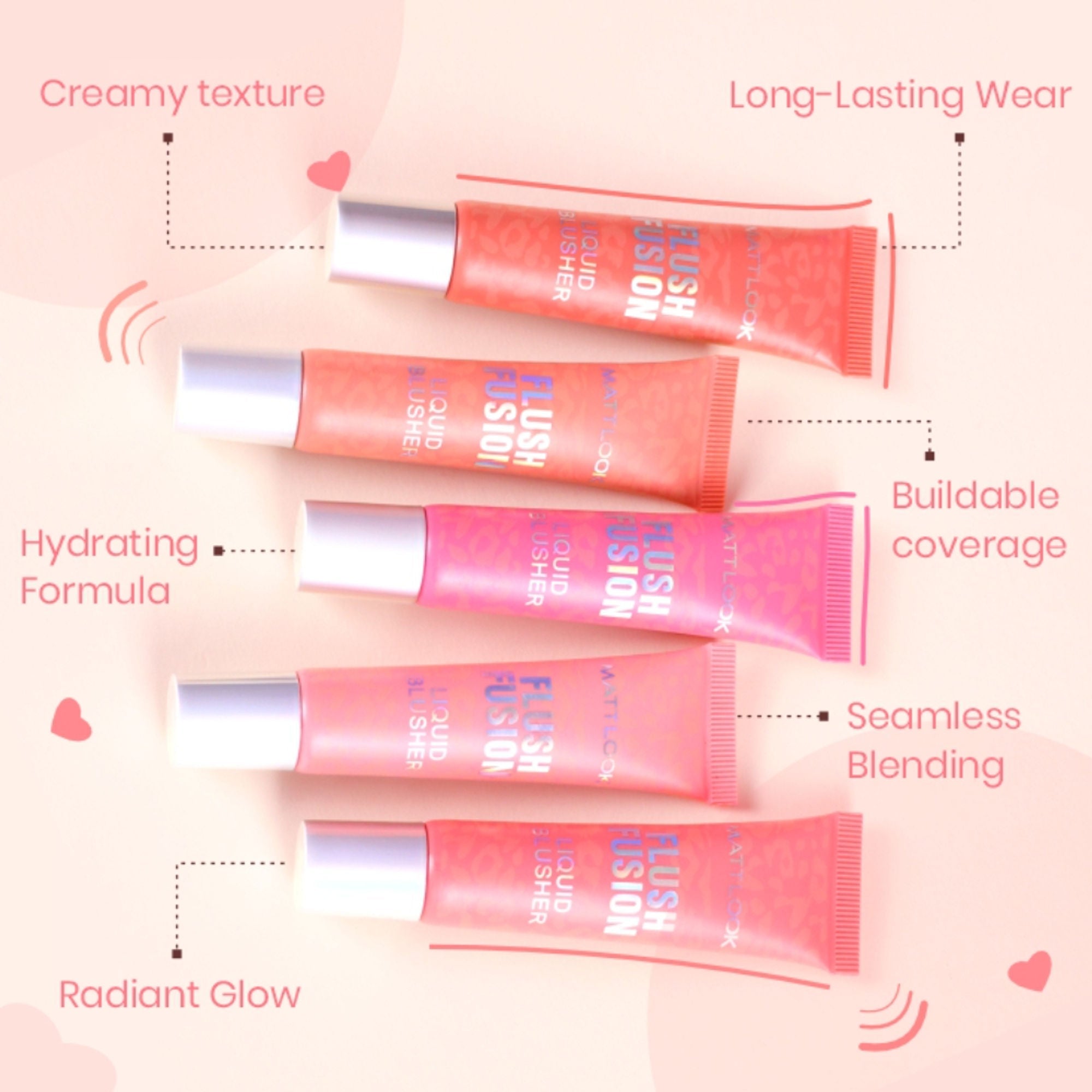 Matt Look Flush Fusion Liquid Blusher - Marshmellow Pink-01 - Distacart