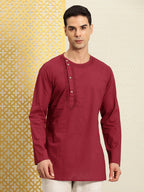 House of Pataudi Jashn Floral Embroidered Yoke Design Thread Work Angrakha Kurta
