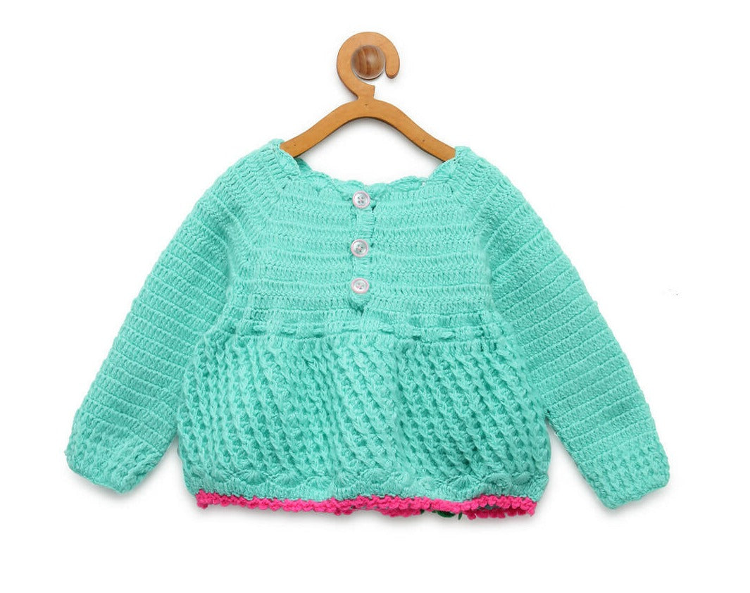 Chutput Kids Green Coloured Solid Pullover Sweater