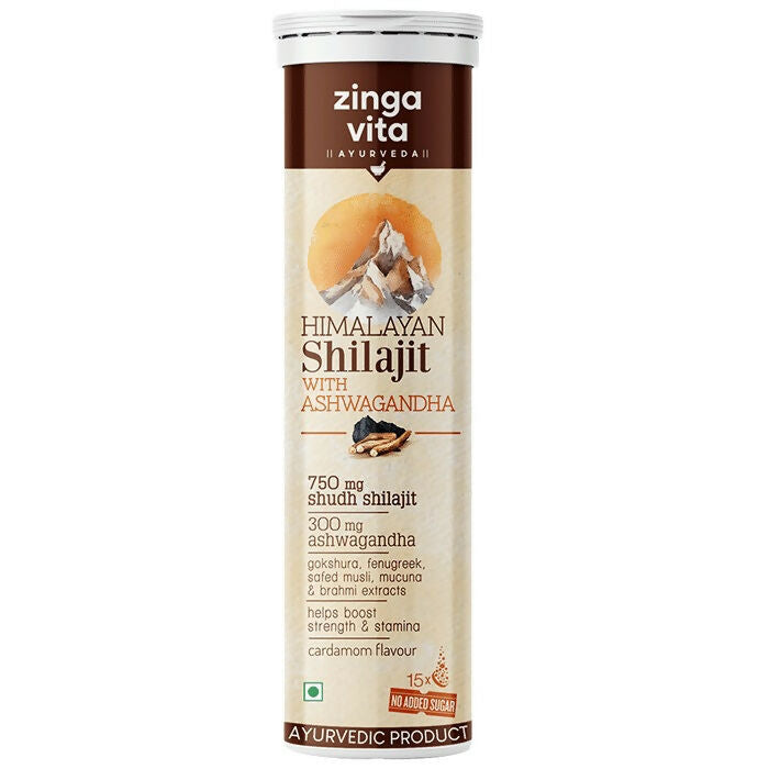 Zingavita Ayurveda Himalayan Sj Effervescent Tablets with Ashwagandha - Distacart