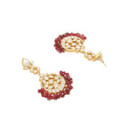Nuyug 22K Gold Plated Serenoor Ruby Kundan Chandbali Earrings - Distacart