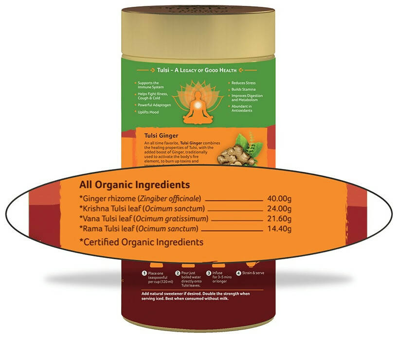 Organic India Tulsi Ginger Green Tea - Distacart