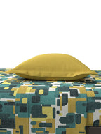 MYTRIDENT Yellow Green Printed Cotton 144 TC Queen Bedsheet With 2 Pillow Covers - Distacart