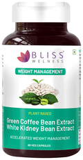 Bliss Welness Weight Management Carb Controller Green Coffee Bean Extract Veg Capsule
