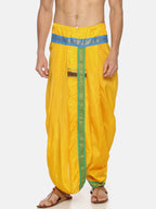 Sethukrishna Yellow Solid Double Layer Readymade Dhoti Pant For Men - Distacart