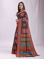 Shree Shyam Fashion Vastraloom Black Linen Cotton Saree
