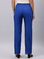 Souchii Women Blue Casual Drawstring Palazzos - Distacart