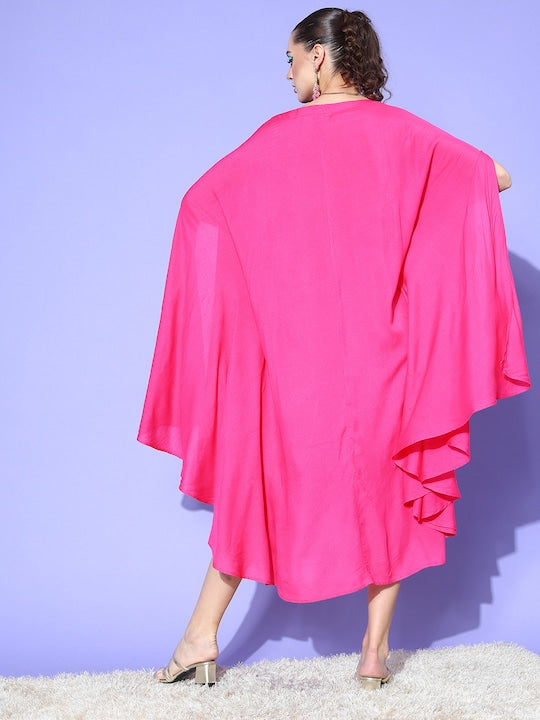 InWeave Fuchsia Rayon Cowel Style Kaftan - Distacart