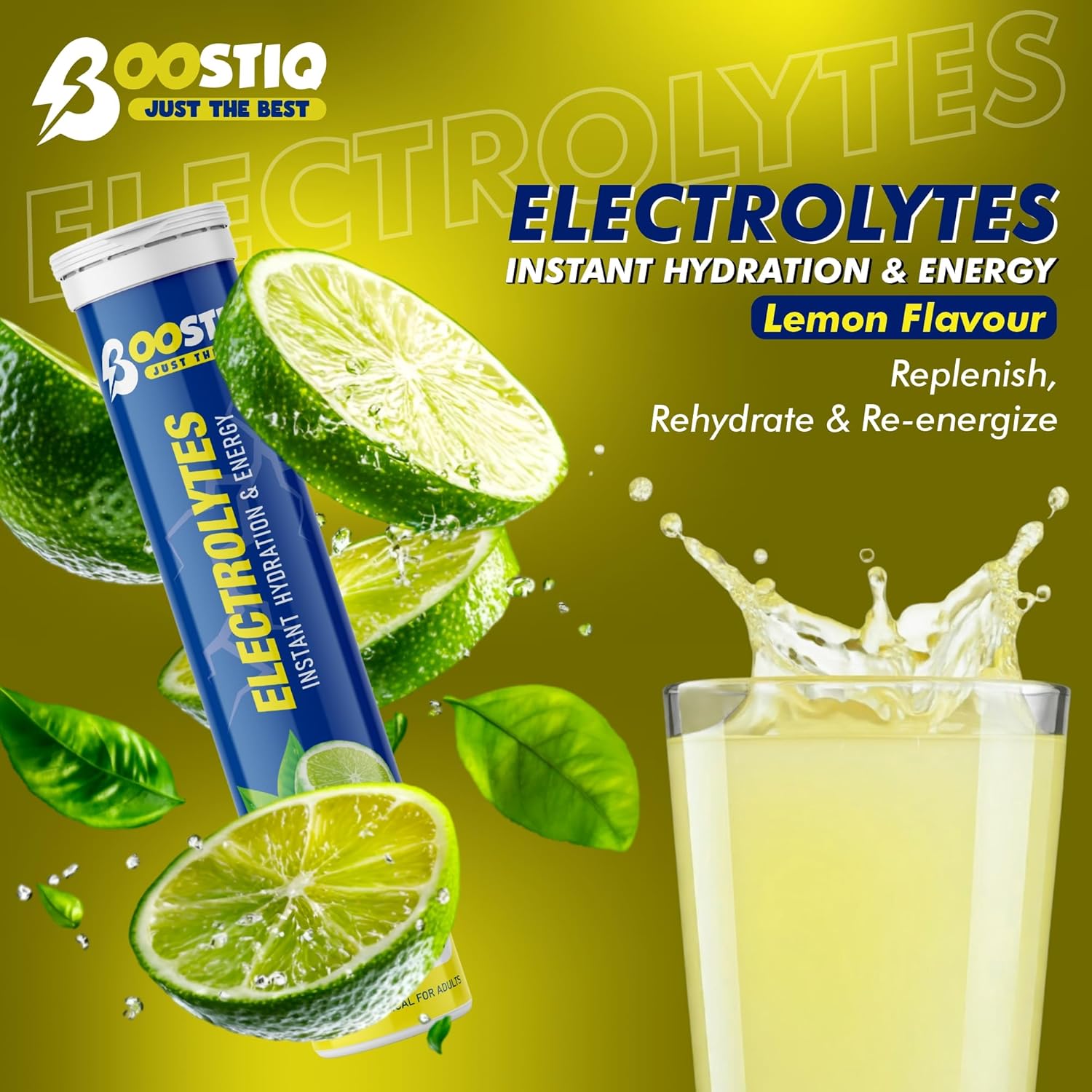 BOOSTIQ Electrolytes Effervescent Tablets - Lemon Flavour