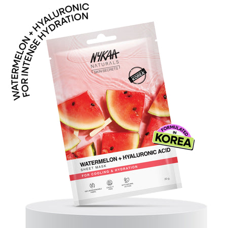 Nykaa Green Tea + Aloe Vera Sheet Mask For Hydrated Skin - Formulated in Korea - For All Skin Types - Watermelon And Hyaluronic Acid