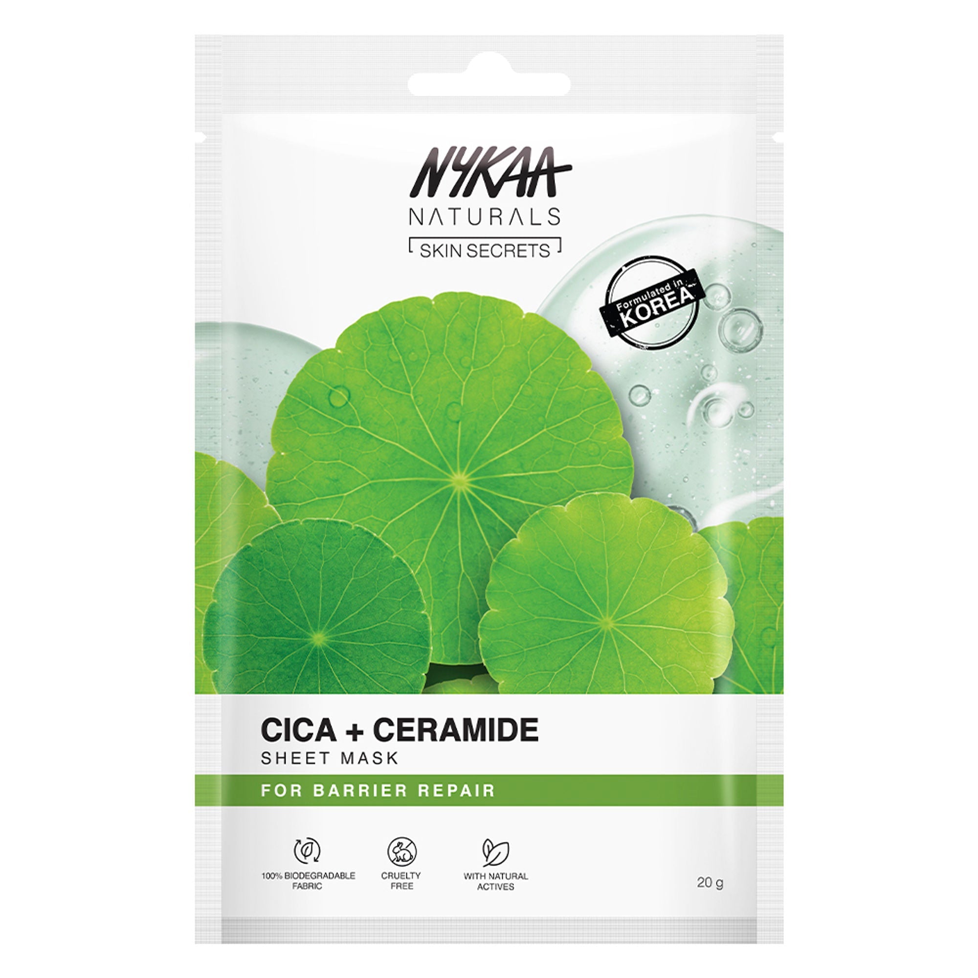 Nykaa Naturals Korean Sheet Mask With Cica & Ceramide For Barrier Repair & Deep Hydration Boost - Distacart