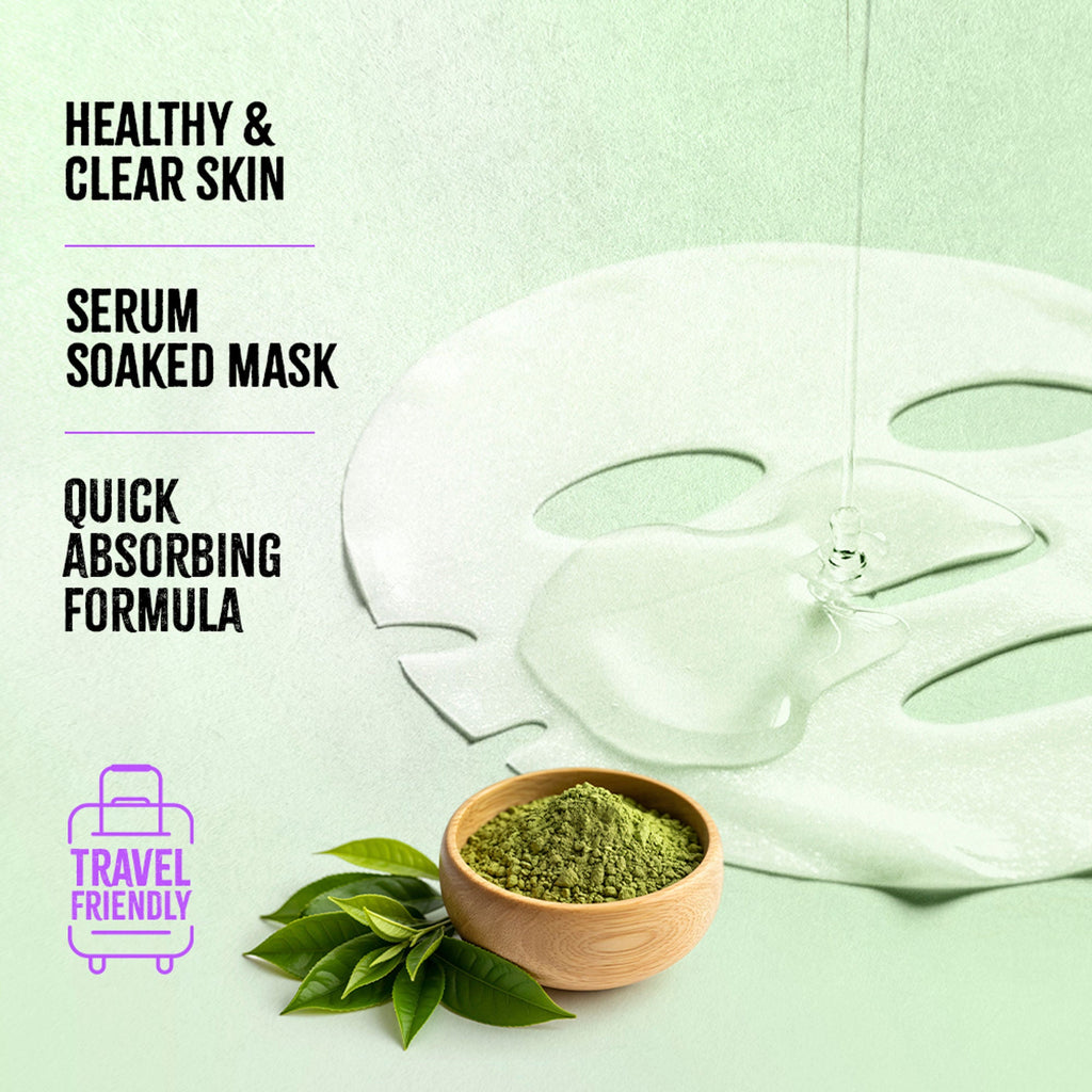 Nykaa Naturals Korean Sheet Mask Green Tea & Niacinamide For Oil Control and Clear Skin - Distacart