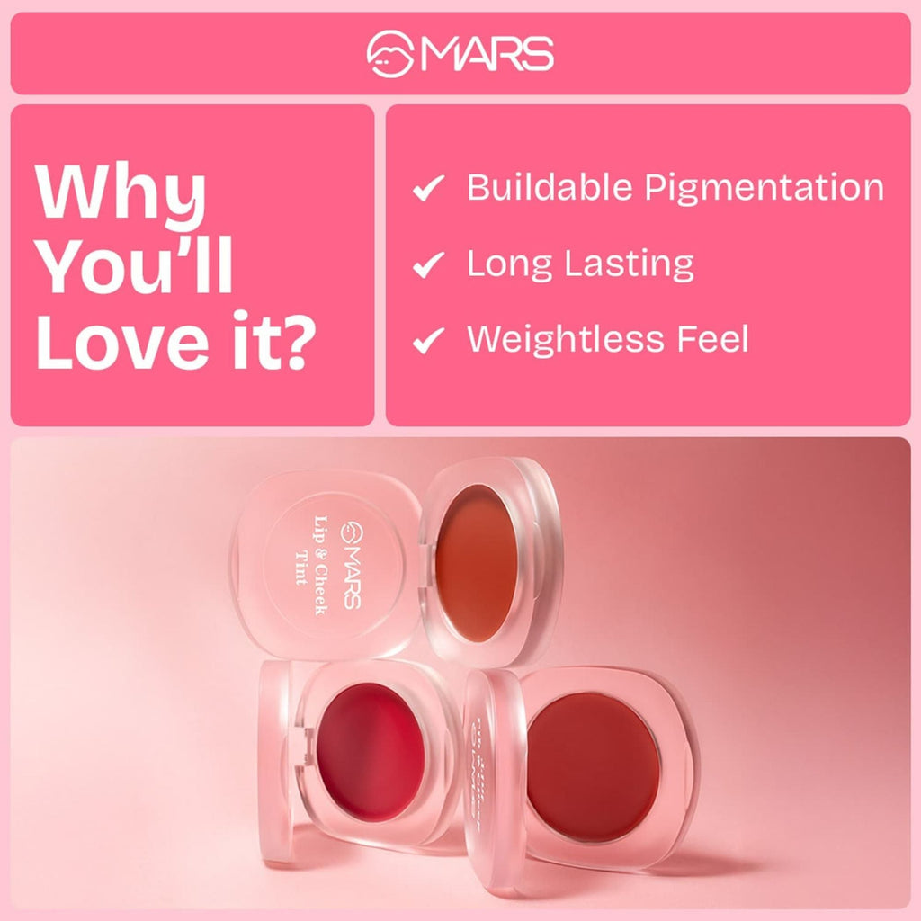 MARS Cosmetics Lip & Cheek Tint for Bold Pop Color - 03-Cinnamon Glow - Distacart