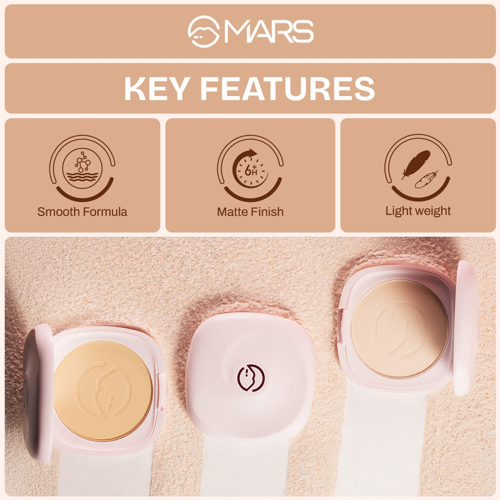 MARS Cosmetics Zero Oil Compact Powder - 04-Medium Beige - Distacart